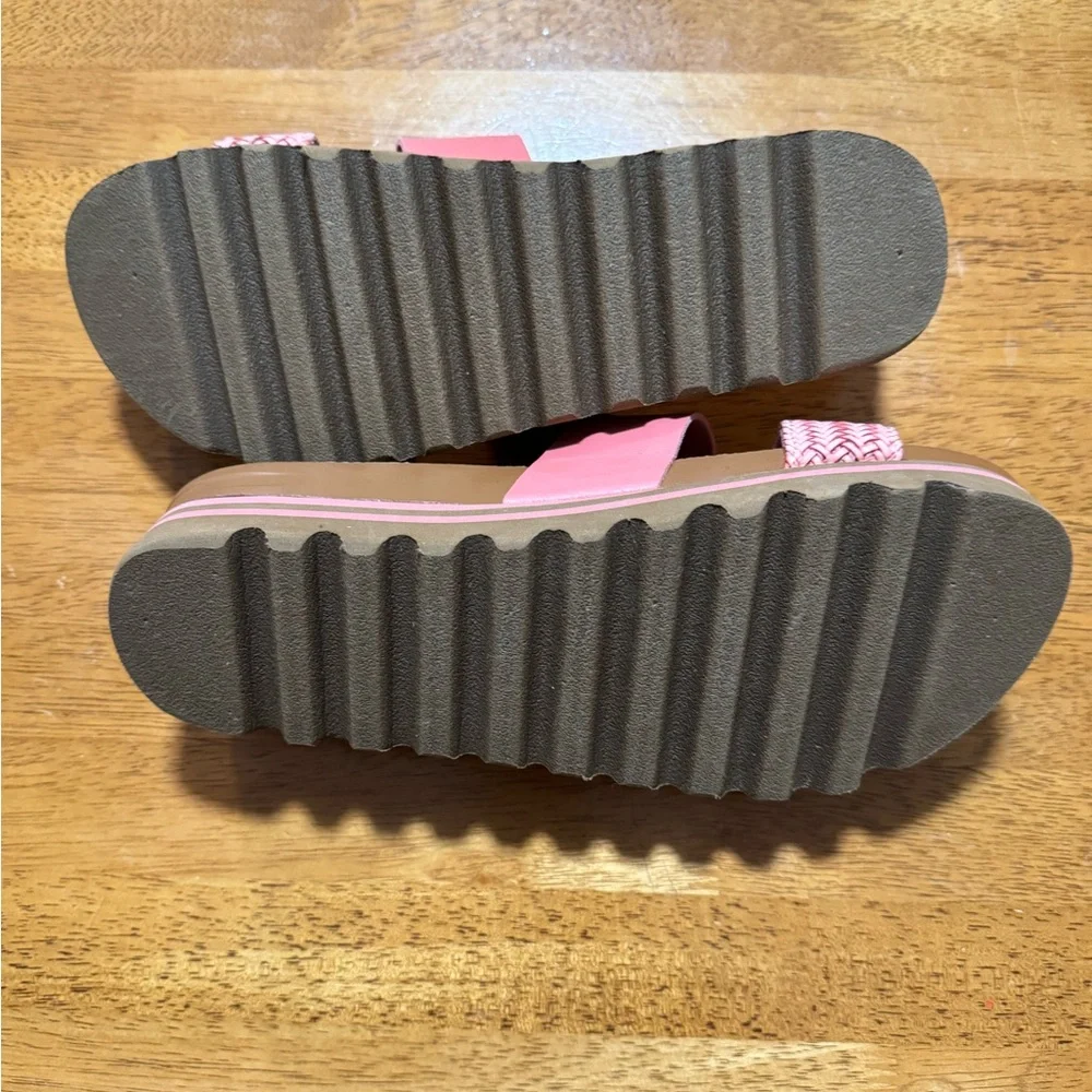 Reef Women's Pink Braided Cork Slide Sandals - Picture 3 of 4